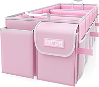 Vista 6 de HOTOR Organizador de Maletero Plegable - Compatible con SUV y Sedán, 3 Compartimentos, Gris, 31.9"×12.6"×10.6" Organización de Automóvil Resistente