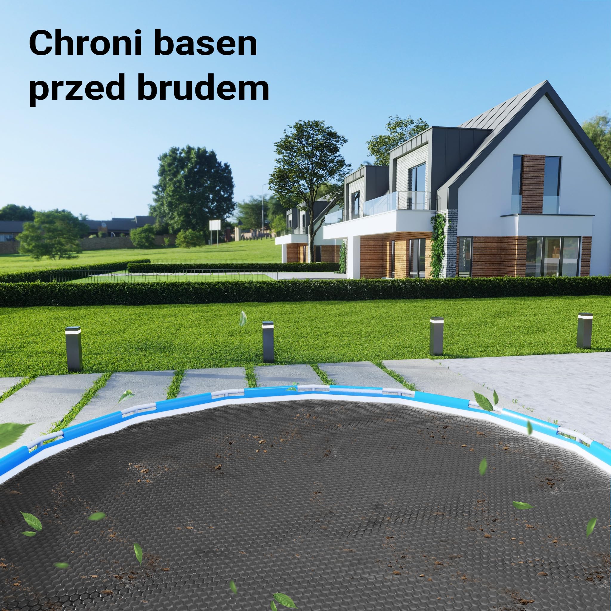 Wiltec Folia solarna do basenu Ø 3,6 m, czarna, ogrzewanie basenu z folii PE o grubości 120 µ, pokrywa basenowa plandeka basenowa folia solarna okrągła