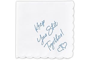 Something Blue Wedding Gift Embroidered Handkerchief: Keep Your Shit Together!