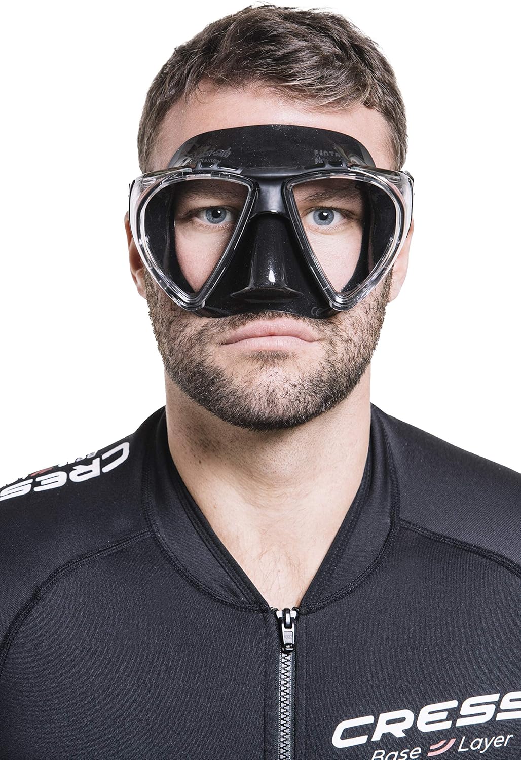 Cressi Adult Dive Mask with Inclined Lens, Lateral Visibility, and Silicone Skirt for Scuba Diving - Penta+: Made in Italy