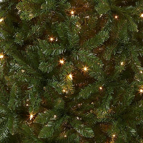 Miniatura 2 de National Tree Company - Árbol de Navidad artificial preiluminado, verde, abeto Kingswood, luces blancas, incluye soporte, 7.5 pies