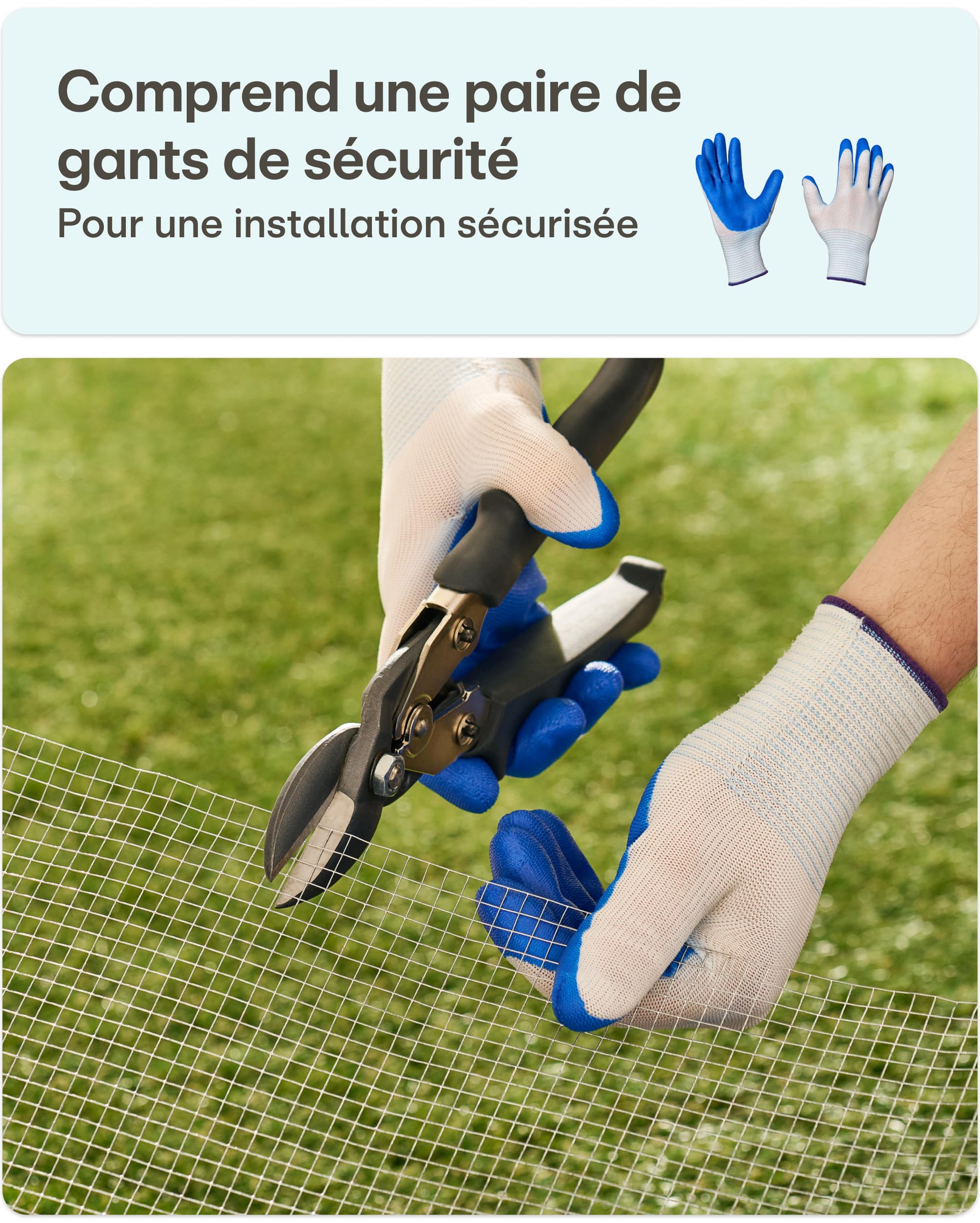 Praknu Grillage à Poules Fine – 1 x 5 m Rouleau Inoxydable avec Gants – Grillage Anti-Rongeurs Jardin & Poulailler 100 cm– Filet Métallique pour Clôture, Enclos, Volière – 6 mm | Antirouille et durable, fil de volière, fil de lapin et fil de lapin pour pa
