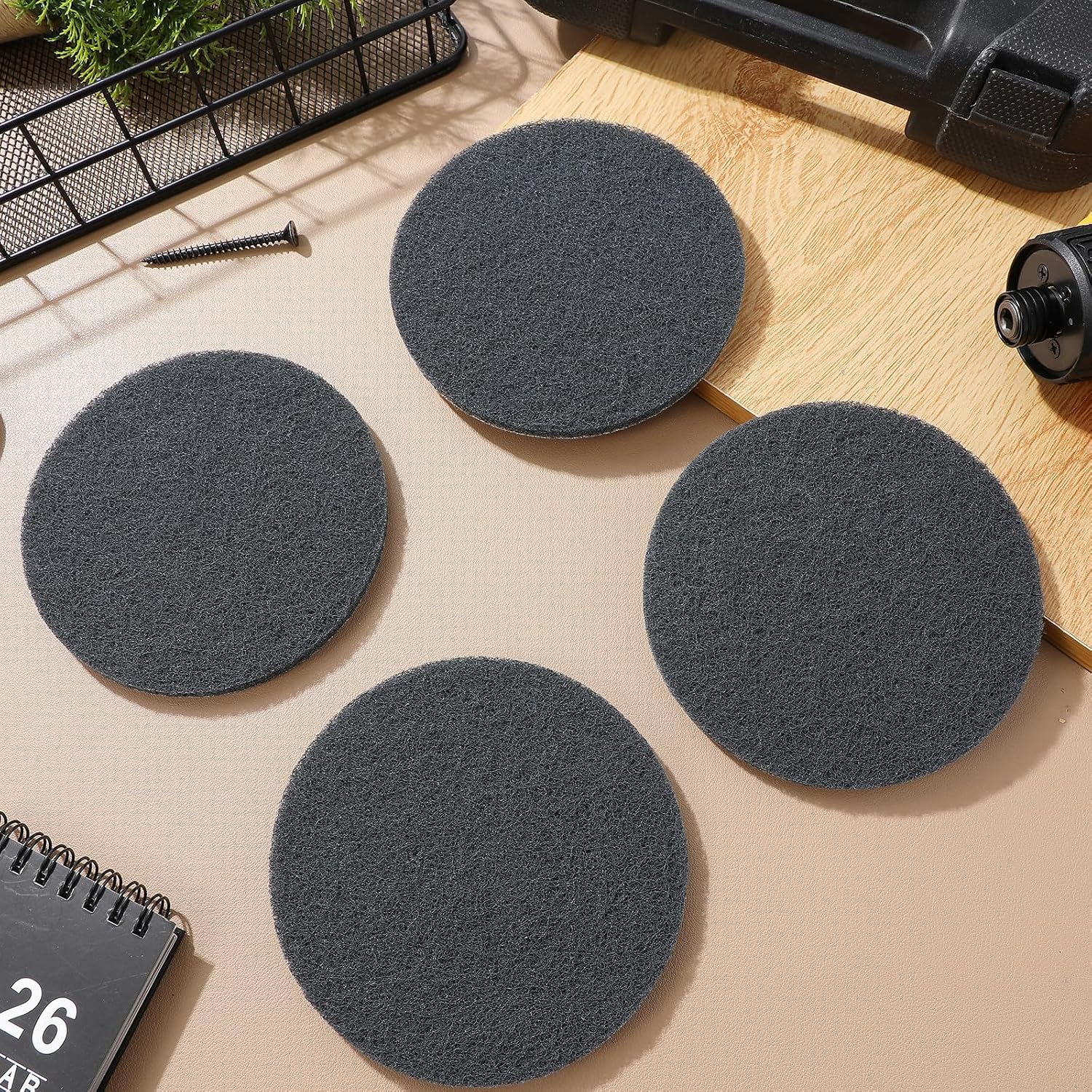 SUPVOX 10 Pcs Multi-Purpose Drill Brush Attachments Dish Scrubber Pads with Nylon Fiber for Stain Removal and Deep Cleaning in Commercial Cleaning and Car Interiors