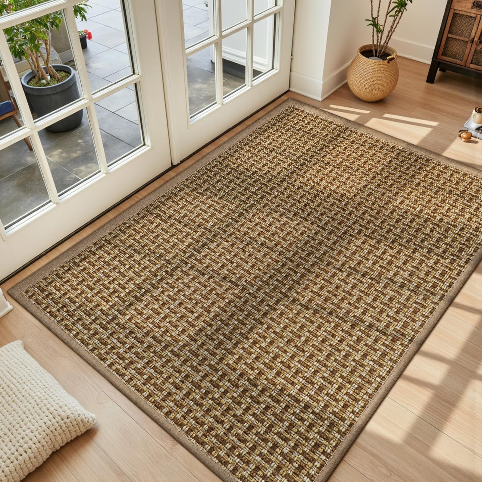 Ultra Thin Khaki Door Mat - Non Slip Entryway -26