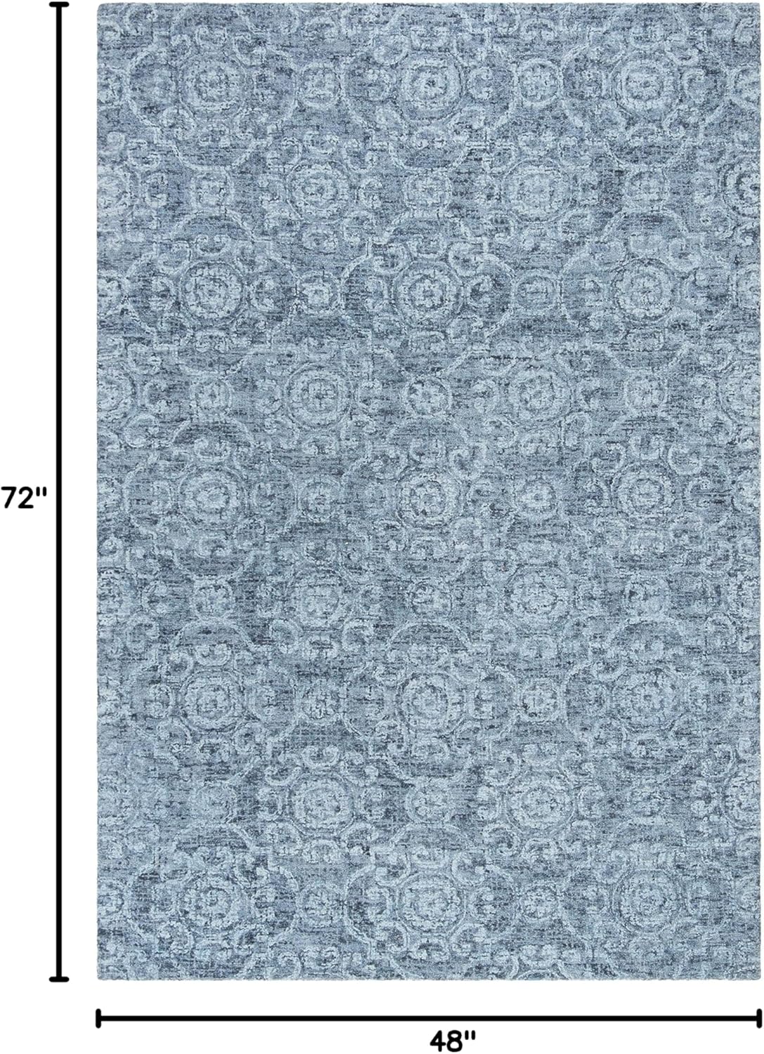 SAFAVIEH Abstract Collection Accent Rug - 4' x 6', Blue, Handmade Wool, Ideal for High Traffic Areas in Entryway, Living Room, Bedroom (ABT207A)