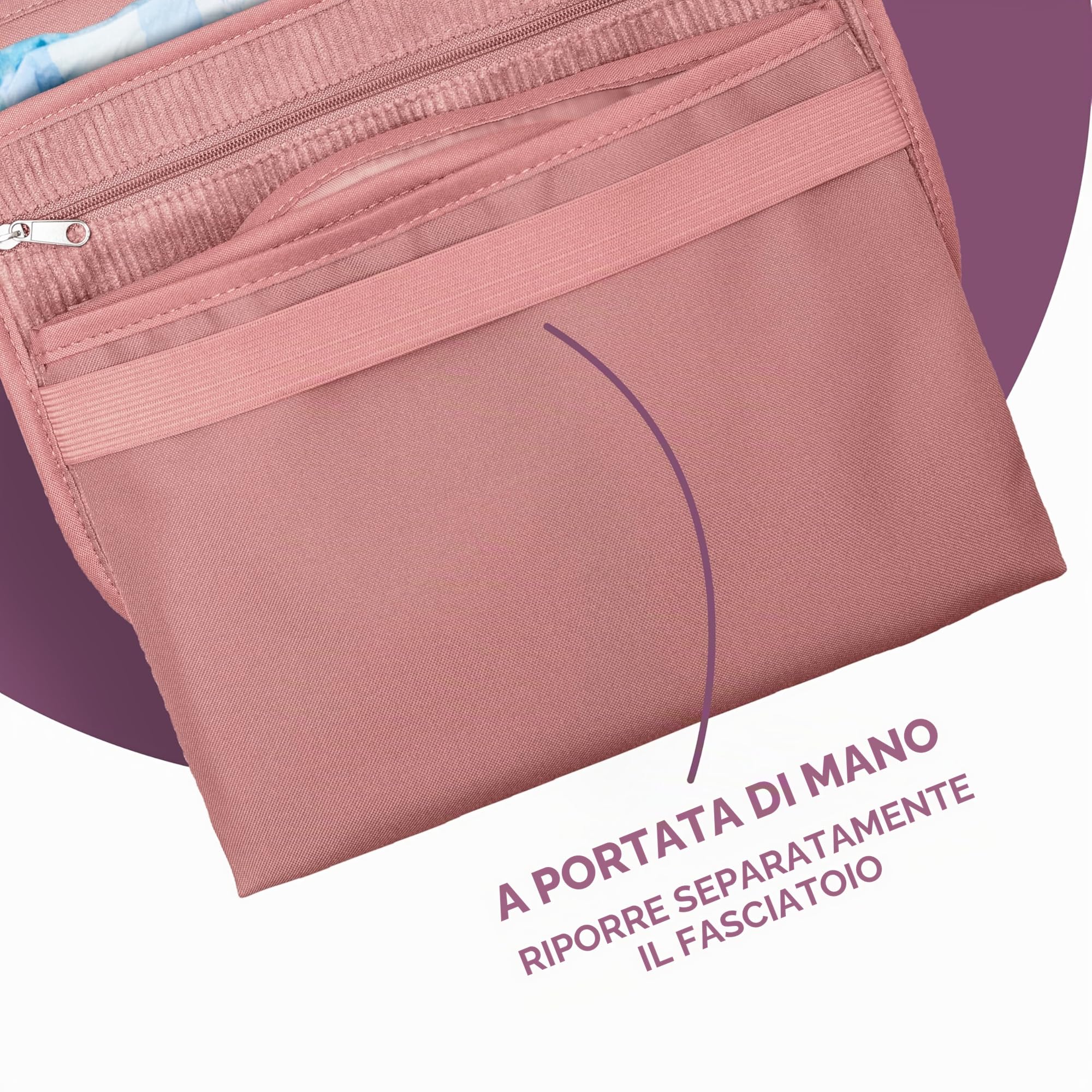 Jubi® Borsa cambio neonato con fasciatoio portatile – Compatta, grande capacità, organizer pannolini per viaggio e passeggino