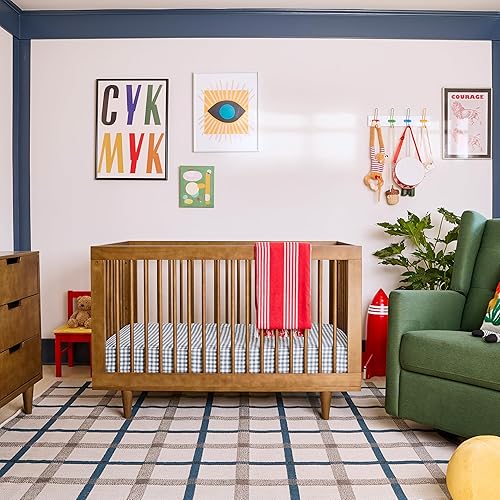 DaVinci Marley 3-in-1 Convertible Baby Crib - GREENGUARD Gold Certified Convertible Crib to Toddler Bed & Daybed - Wooden Baby Bed with 4 Adjustable Mattress Heights - Easy to Assemble - Walnut