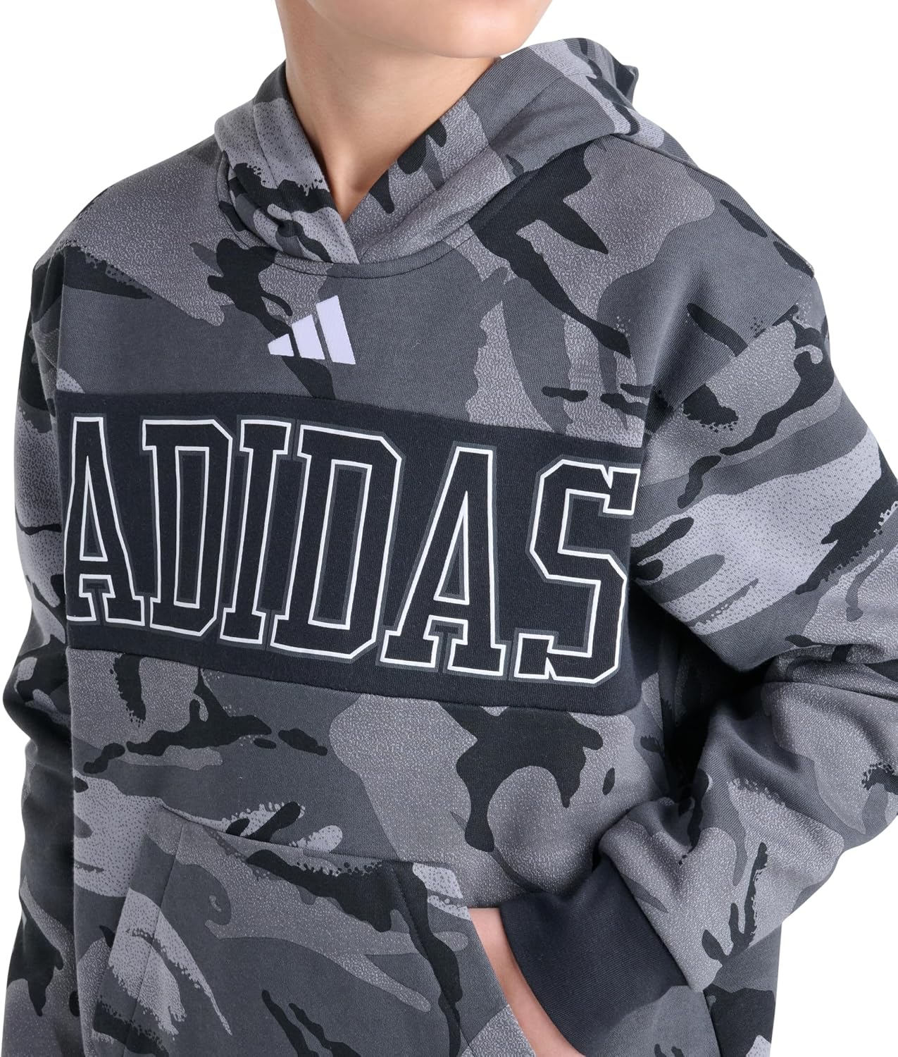 adidas Boys Camo Hooded Pullover