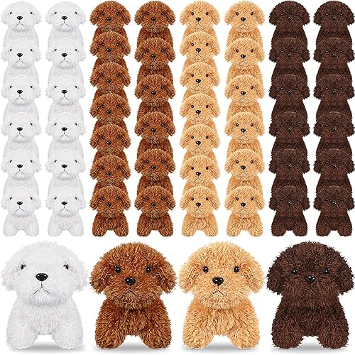 Liliful Cachorro de animales de peluche surtidos a granel, mini muñeca para perro, 50 unidades, suave y esponjoso, animal de felpa para niños,
