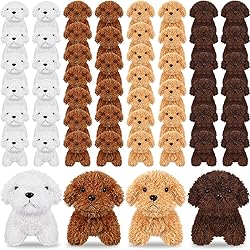 Liliful 50 Pcs Valentine Stuffed Animals Bulk Mini Plush Dogs 4.7" Small Cute Soft Adopt a Dog Puppy for Kids Reward Classroom Gifts Bag Fillers Birthday Party Favor(Multicolored,Cute Style)