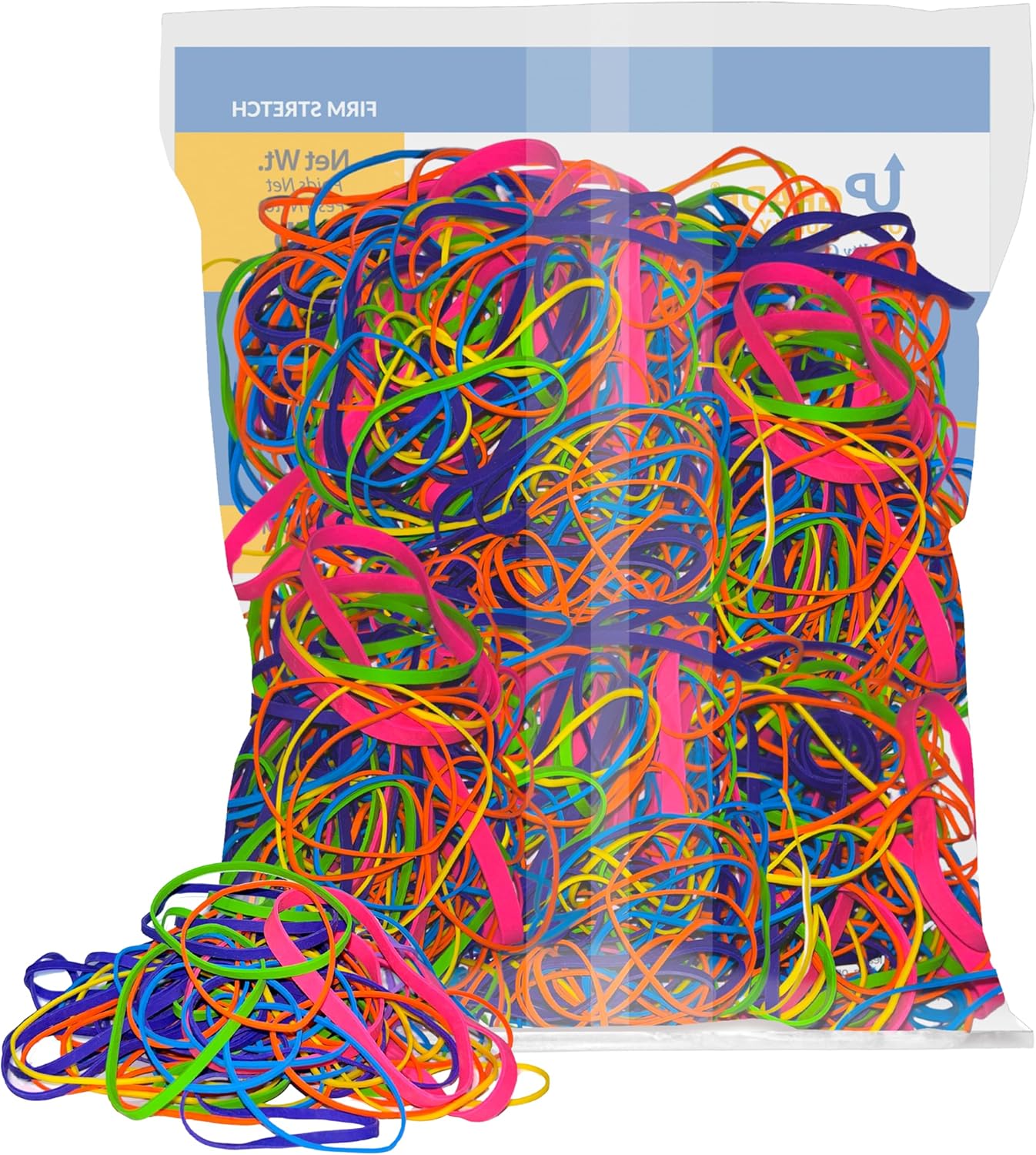 Upgrade Office Supply Rubber Bands, Assorted Sizes & Bright Colors, 1 lb Bag, 3 Pack, USA