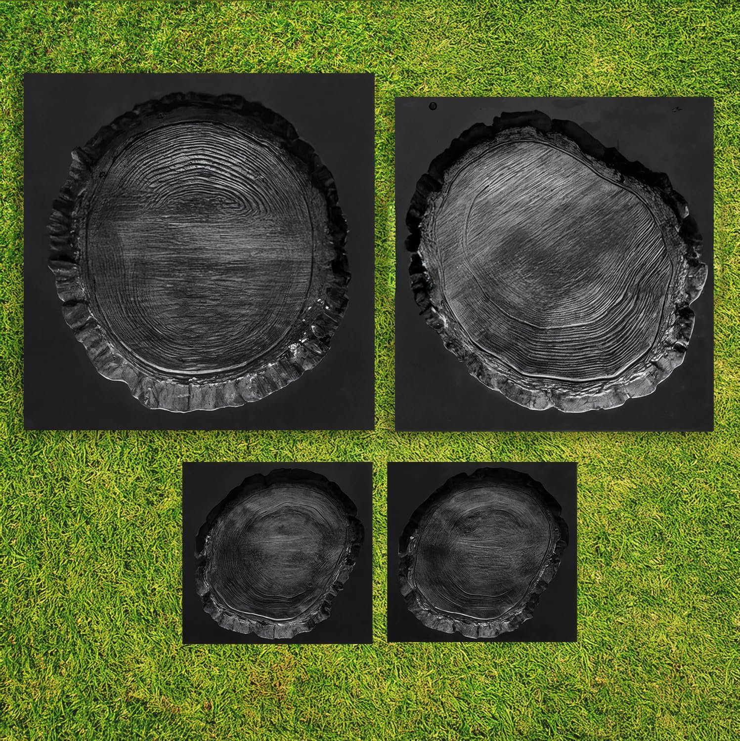 4 pcs Log Slab Old Wood Paver Paving Precast Concrete Mold Plaster ABS 2mm - Garden DIY Stepping Stone Mold Cement - DIY Concrete Molds Walkway