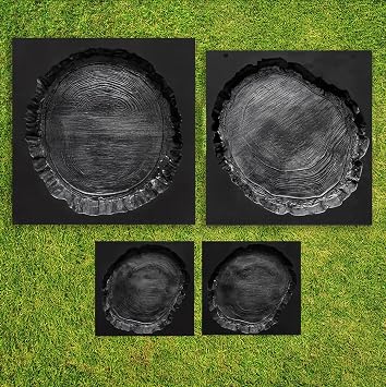 4 pcs Log Slab Old Wood Paver Paving Precast Concrete Mold Plaster ABS 2mm - Garden DIY Stepping Stone Mold Cement - DIY Concrete Molds Walkway