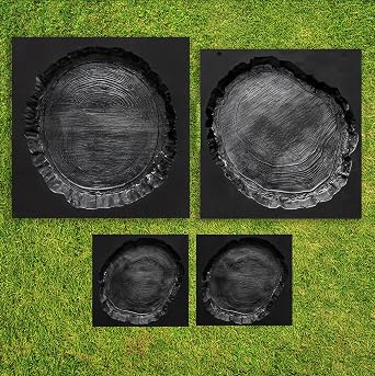 4 pcs Log Slab Old Wood Paver Paving Precast Concrete Mold Plaster ABS 2mm - Garden DIY Stepping Stone Mold Cement - DIY Concrete Molds Walkway
