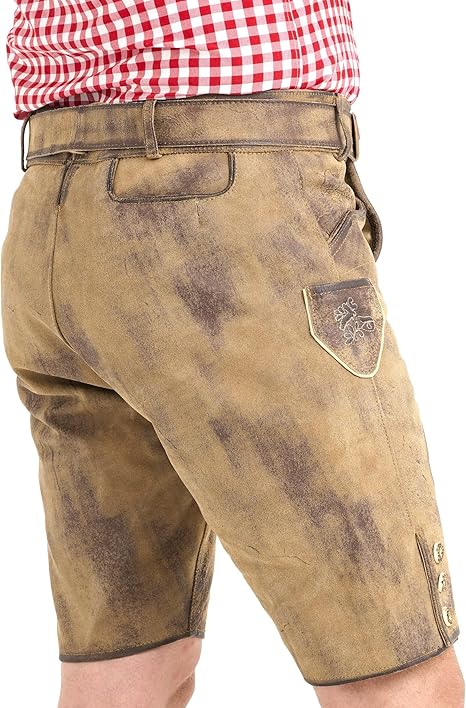Geitenleer Lederhose Antiek Bruin met Riem Kopen