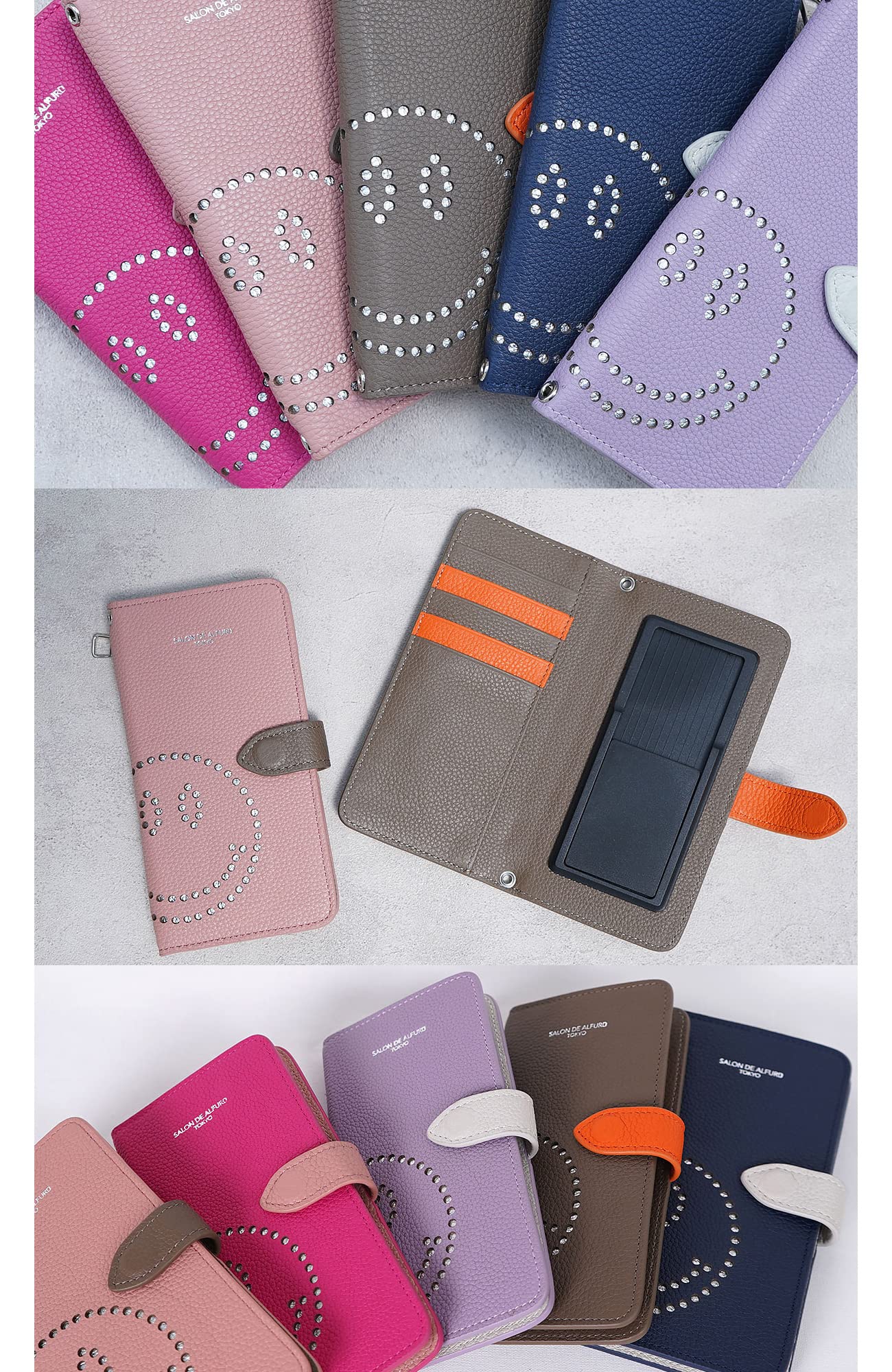 専用未使用 サロンドアルファード クリスタル付きスター多機種対応スマホケース クリスタル付き スター 多機種対応スマホケース 1704