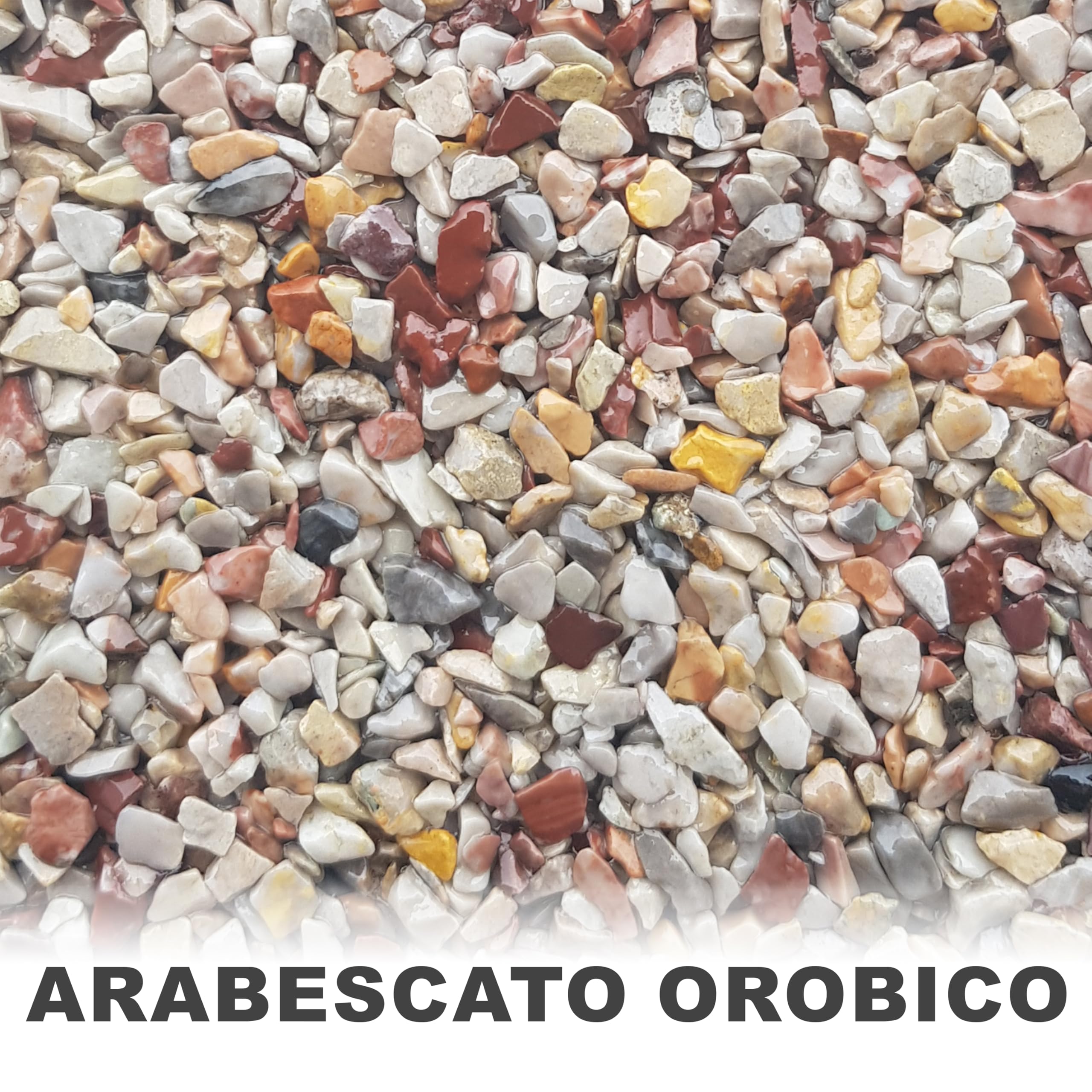 Tapis de pierre W730 Kit de Gravier de marbre + Résine époxy - Arabescato Orobico 1-4mm - 2 m2