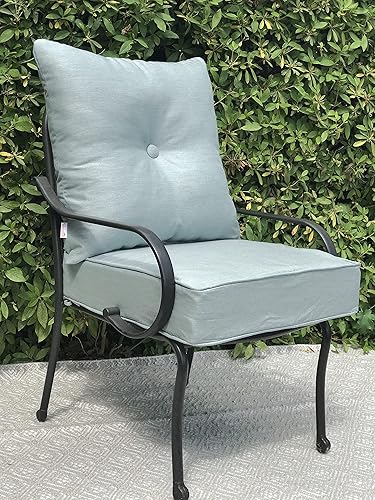 Miniatura 3 de RULU Cojín de patio para exterioresinteriores, asiento 22 x 22 x 6 pulgadas + respaldo 23 x 23 x 7 pulgadas, 2 unidades (paquete de 1), niebla