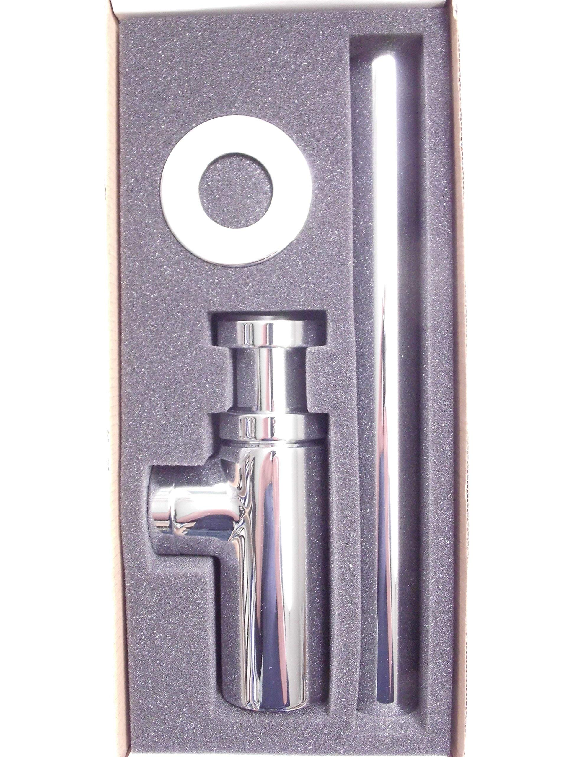 Design Geruchsverschluss Siphon DN 32 mit Reinigungsöffnung Messing verchromt