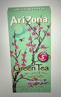 Zero Sugar Green Tea with Ginseng & Honey Powdered Drink Mix Sticks, 10 ct. Box