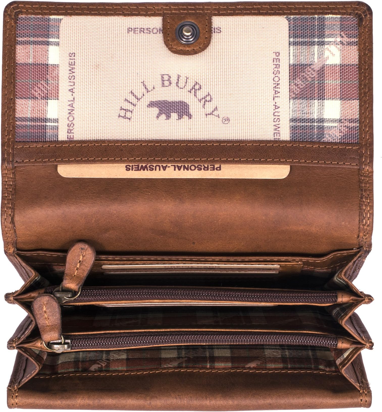 Hill Burry Women's High Quality Wallet | Vintage Purse Made of Genuine Leather | Ladies Cowhide Leather Wallets - Women Men Coin Pocket/XXL Clutch | Credit Card Holder - Luxury (Brown)