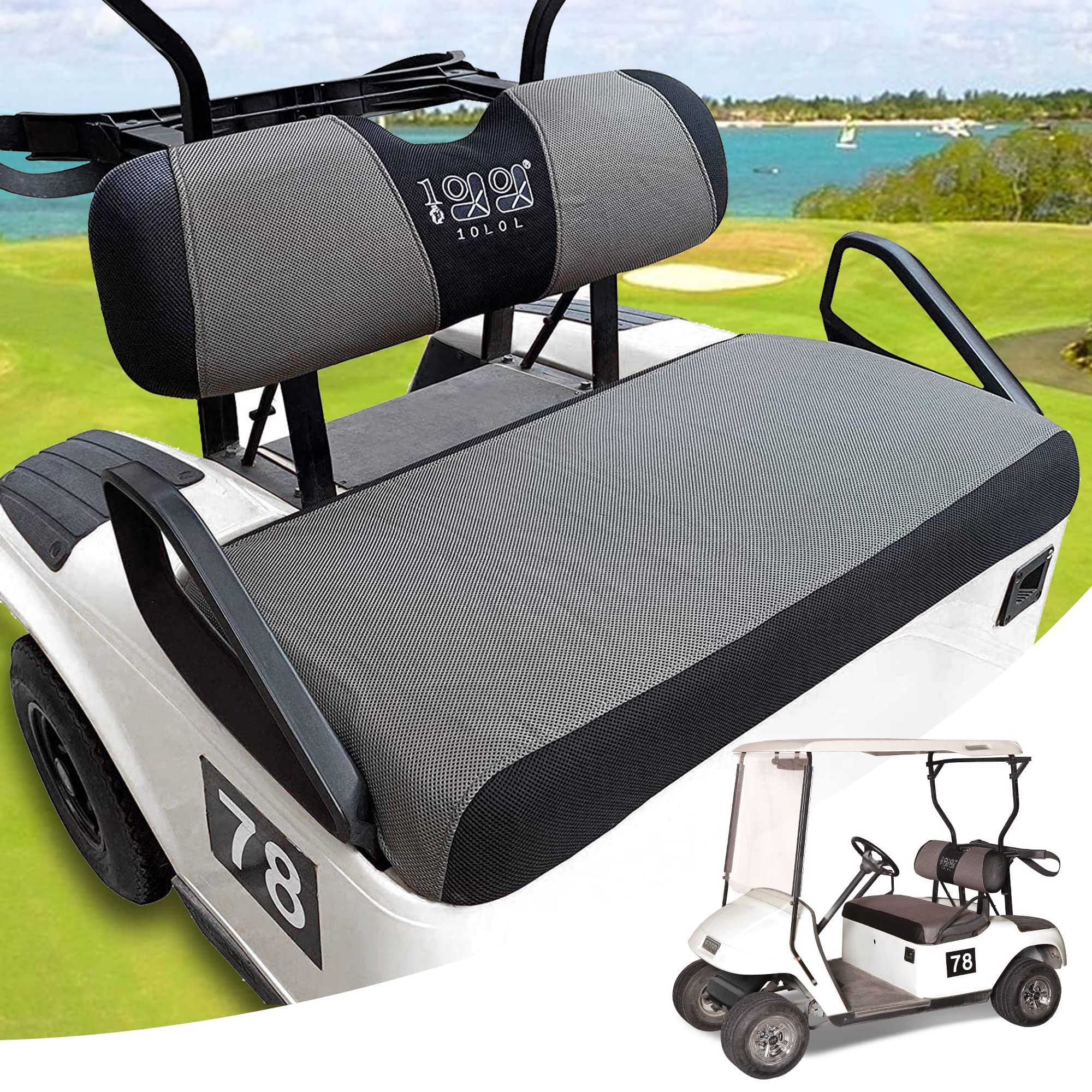 Coprisedile per carrello da golf con 4 tasche frontali, cuscino