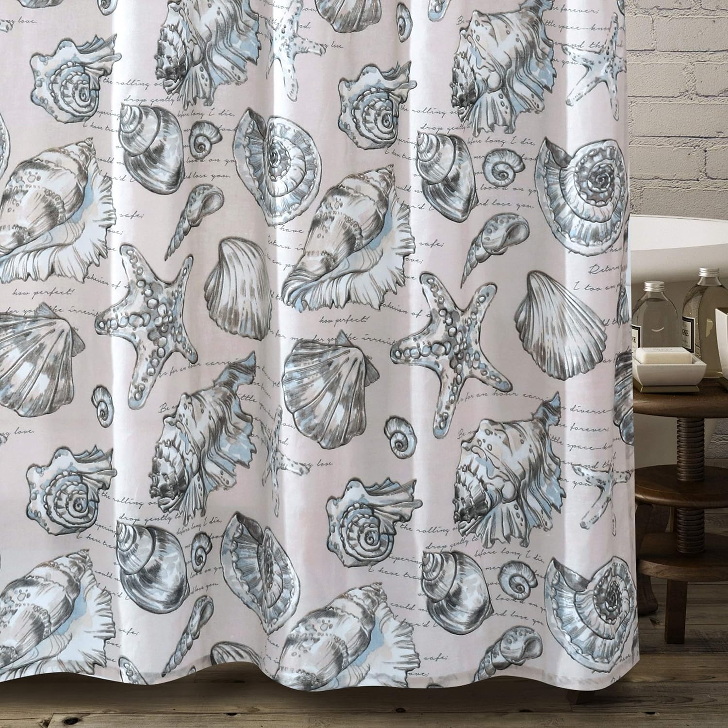 Barefoot Bungalow Cruz Shower Curtain, 72x72 inches, Linen