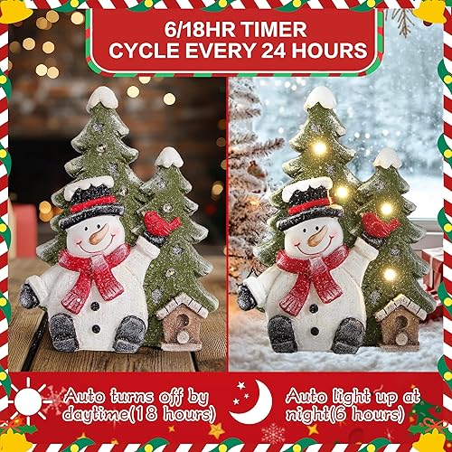 Miniatura 4 de Decoración de muñeco de nieve de Navidad con luces LED, estatuas de muñeco de nieve y figuras para decoración de Navidad en interiores, regalos de