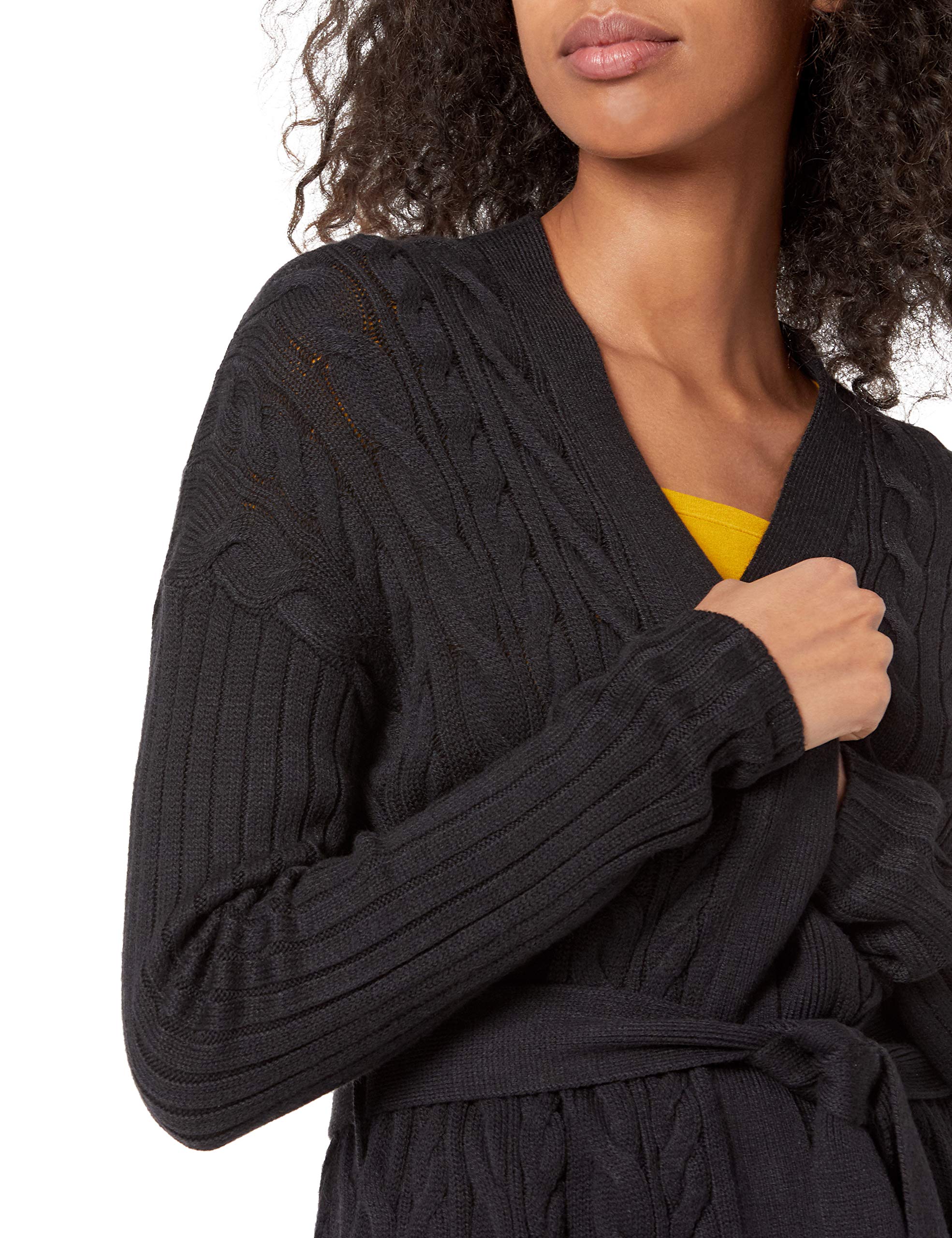 Amazon Essentials Donna Maglione Cardigan Lungo Aperto sul Davanti con Cintura Morbida