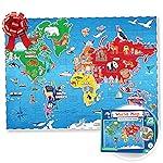 World Map Puzzle for Kids - 75 Piece - World Puzzles with Continents - Childrens Jigsaw Geography Puzzles for Kids Ages 4-8, 5, 6, 7, 8-10 Year Olds - Puzzle Maps Educational Toys for 4+ Year Old