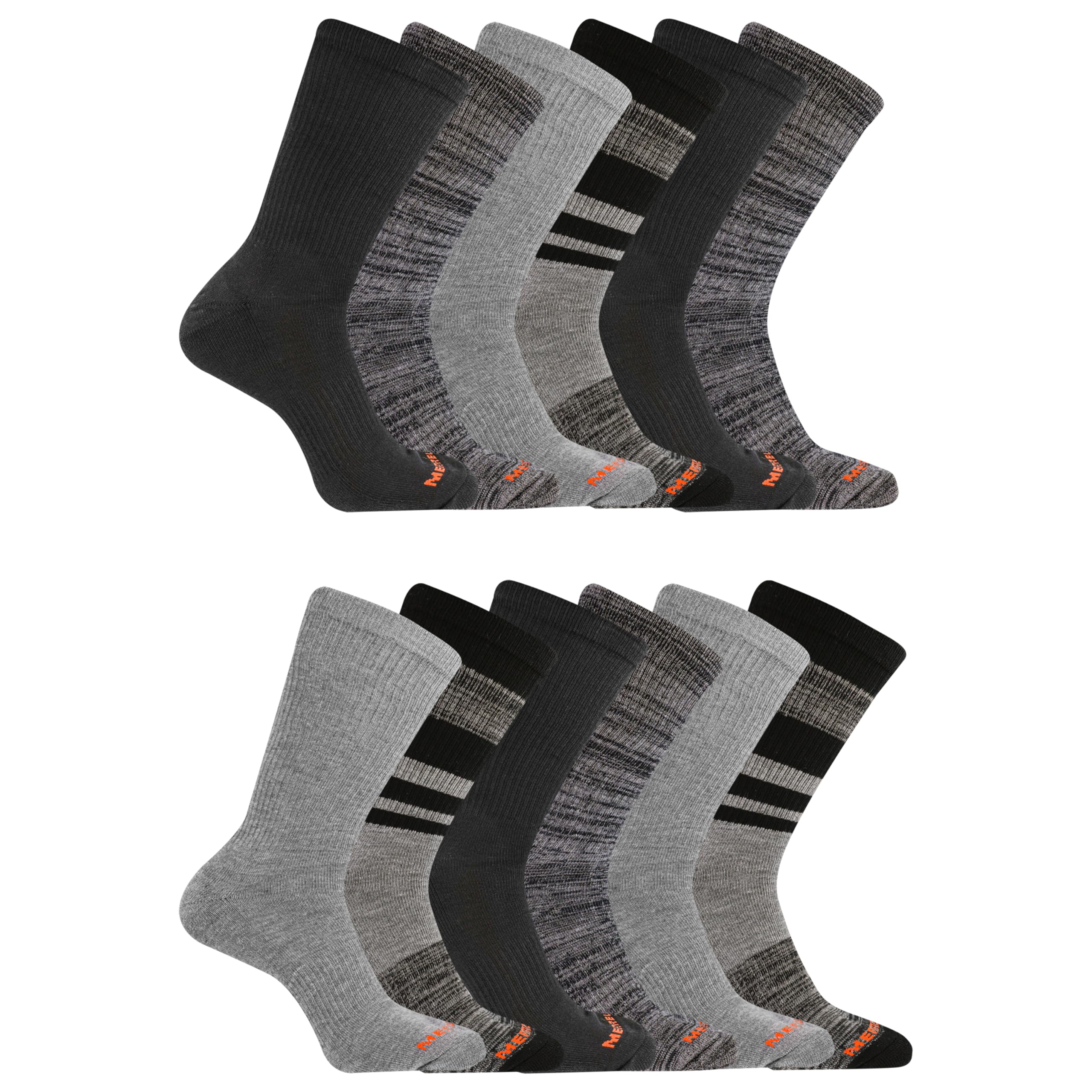 Merrell Unisex Adult Men's and Women's Cushioned Midweight Ankle Socks - 4, 8, 12 Pairs - Moisture Wicking