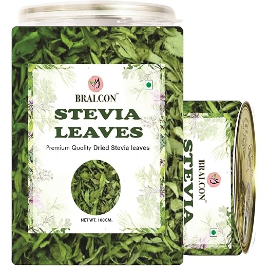 BRALCON Sugarfree Sweetener - 100% Pure Stevia Leaves Extract - Natural Stevia Dry Leaves 100gm |Sugar Free/Zero Calorie Leaves/Sugar free sweetener Extract