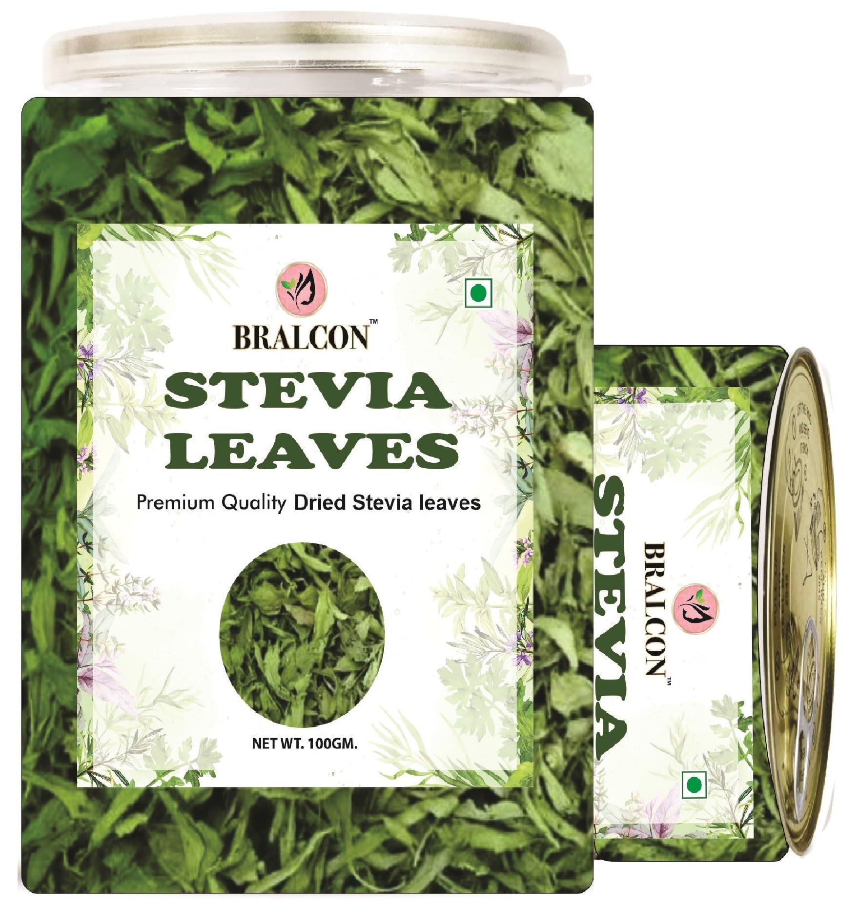 BRALCON Sugarfree Sweetener - 100% Pure Stevia Leaves Extract - Natural Stevia Dry Leaves 100gm |Sugar Free/Zero Calorie Leaves/Sugar free sweetener Extract