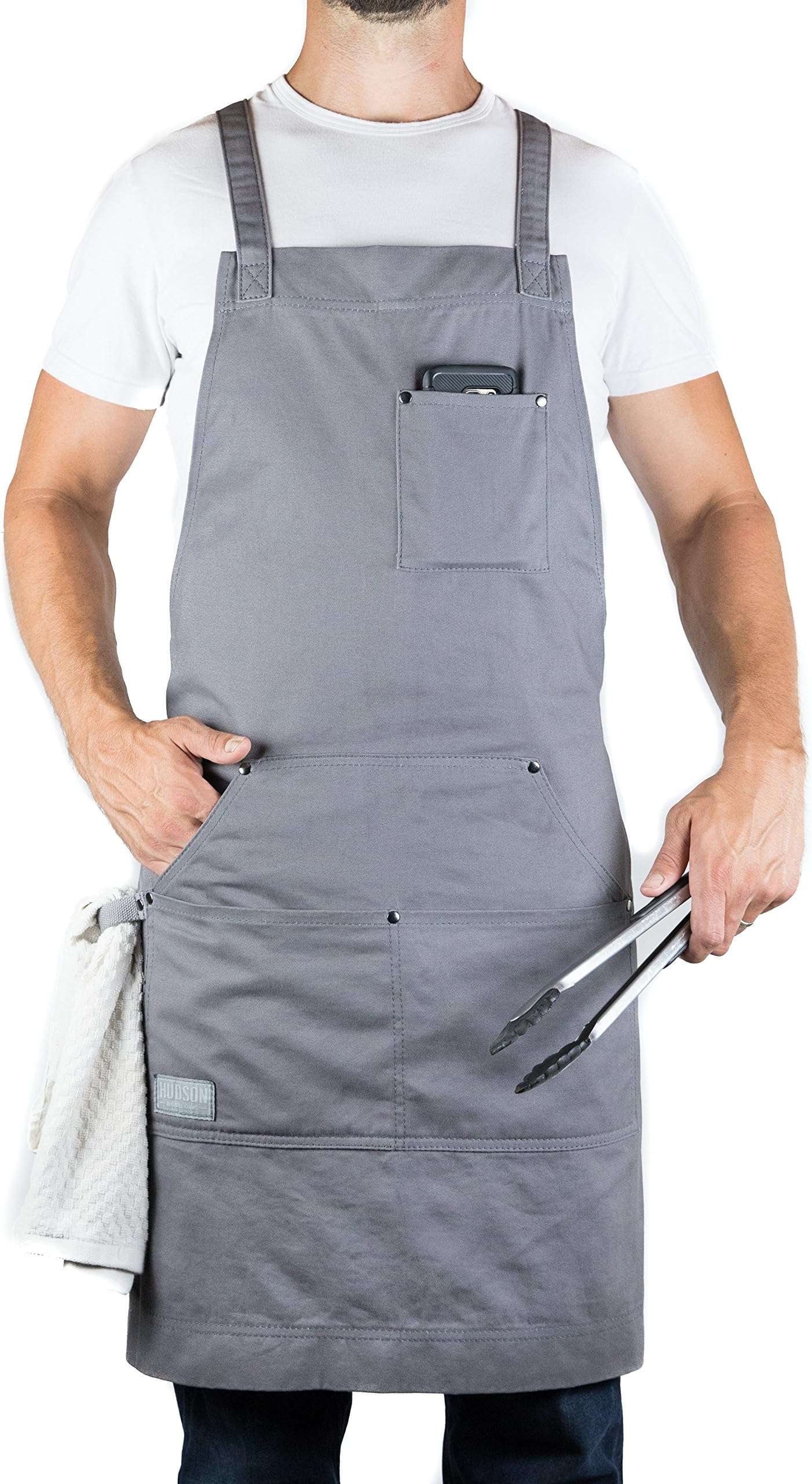Hudson Durable Goods - Professional Grade Chef Apron for Kitchen, BBQ & Grill