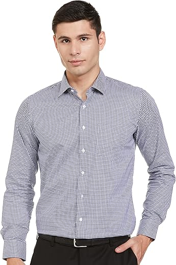 Van Heusen Men’s Slim Fit Checkered 100% Cotton Formal Shirt