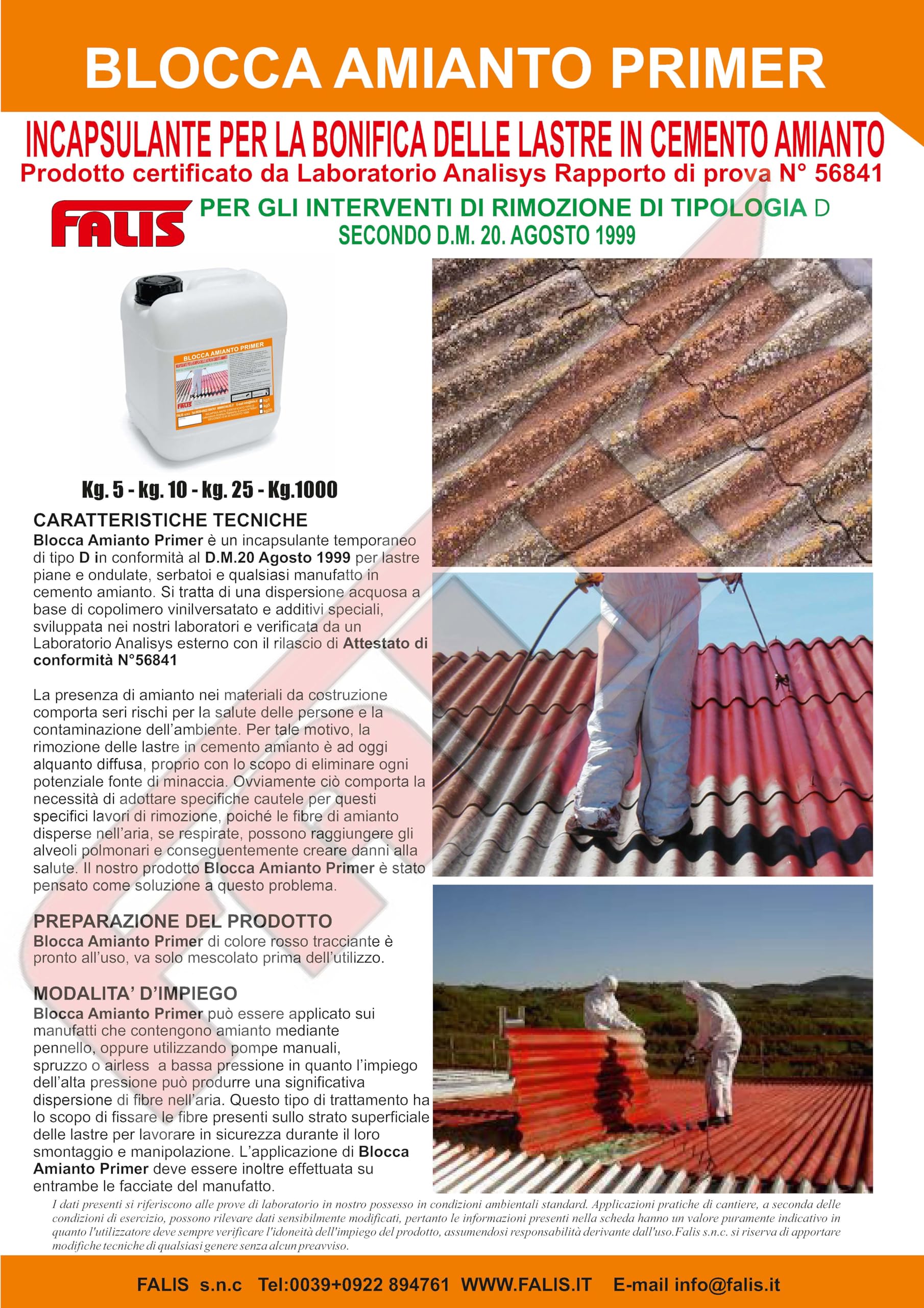 KIT BLOCCA AMIANTO PRIMER - PRODOTTO CERTIFICATO