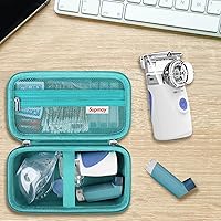 Vista 6 de Funda rígida para nebulizador portátil, inhalador de malla de mano, espaciador, máquina de nebulizadores para adultos y niños, viaje doméstico