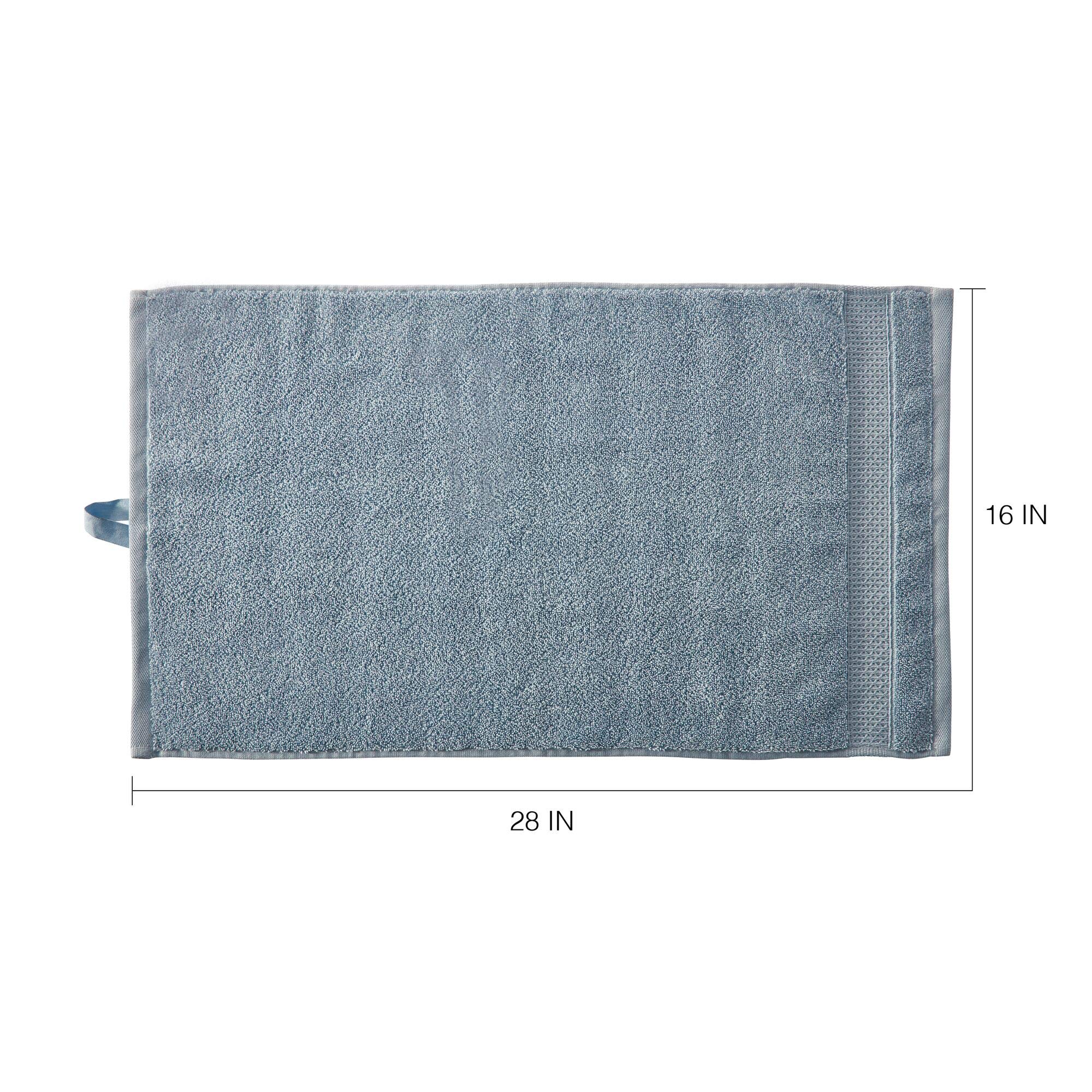 Juego De 6 Toallas De Baño Suaves IDesign | Rayas Azules, 100% Algodón, Perfectas Para Invitados O Lavabo