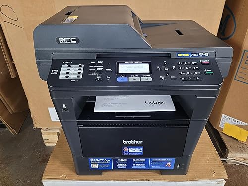 Impresora monocroma inalámbrica Brother Printer MFC8710DW con escáner, copiadora y fax, Negro