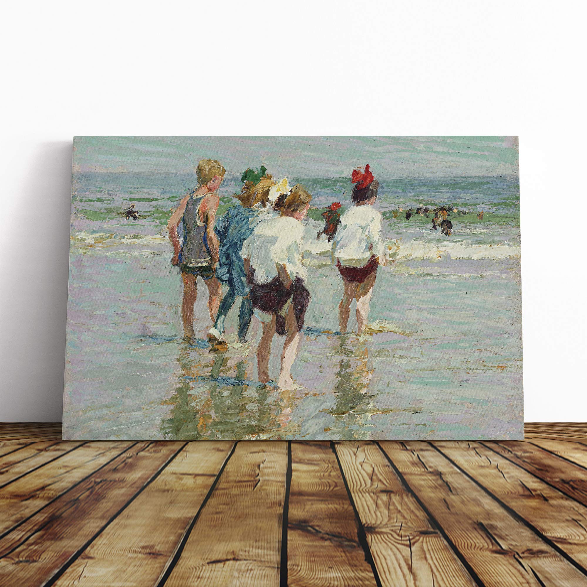 Edward Henry Potthast Summer Day Canvas Print | Gallery Wrapped 30mm Frame Wall Art | 24x16 inches | Ready to Hang | Modern Landscape Picture | Living Room Bedroom Lounge Office