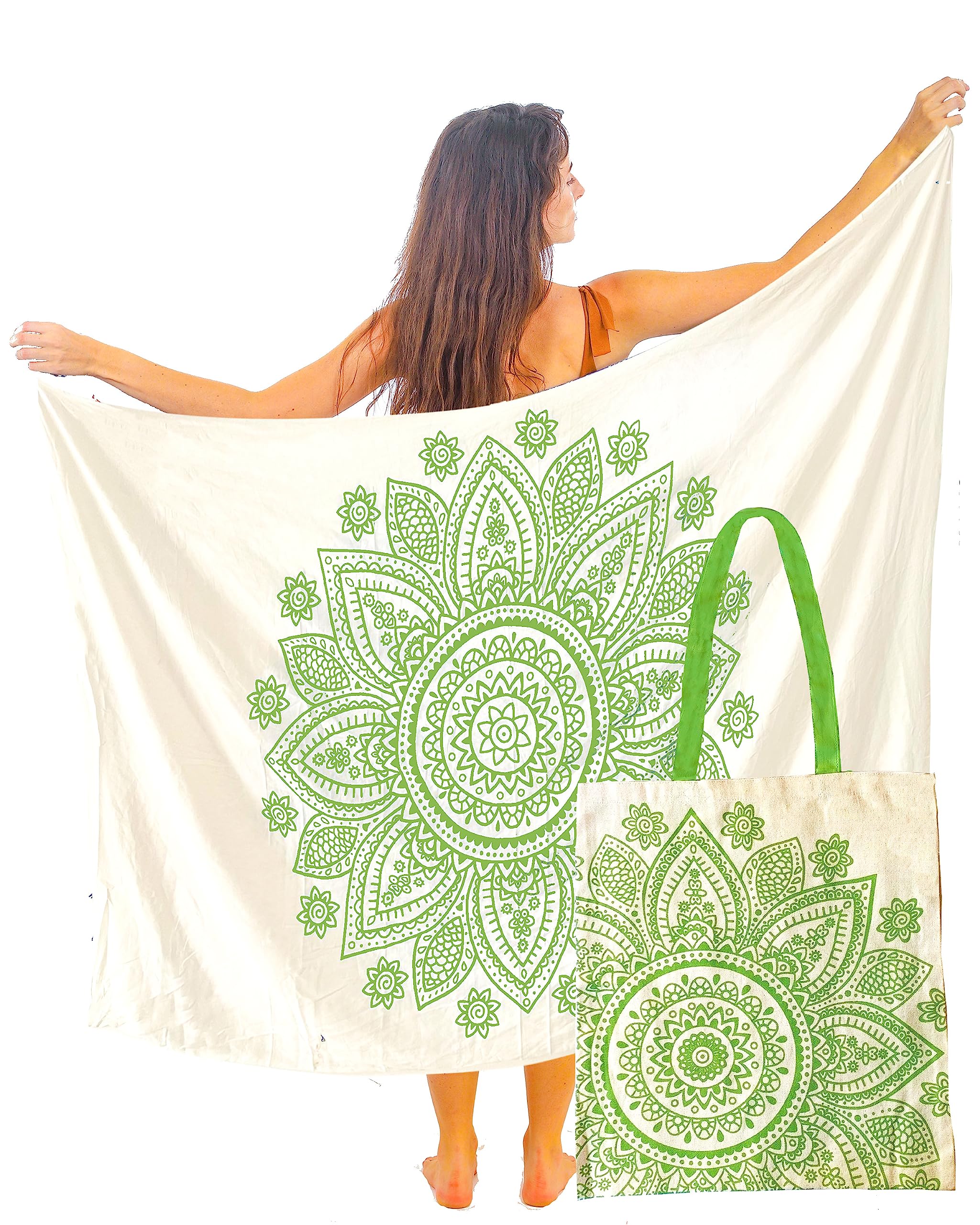 Mandala Life ARTMandala Life ART Pareo de Playa para Mujer - Envoltura de Pareo de algodón - Cubrir Bikini - Tela Decorativa