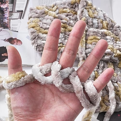 Miniatura 6 de Crafted By Catherine Luxe Velvet Multi - Ovillo de lana multicolor, paquete de 2 (98 yardas cada madeja), gris multicolor, calibre 6, súper