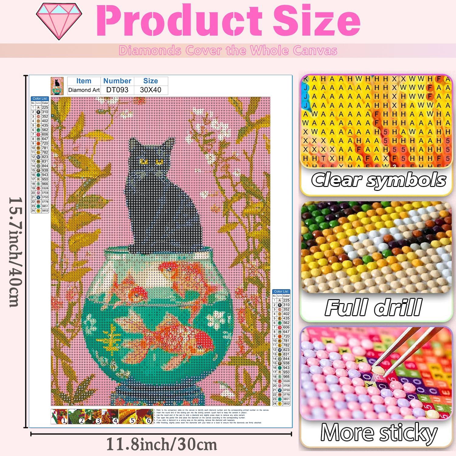 DAZZLEDOTS Black Cat Diamond Art Kit for Adults, 5D Diamond Painting image 4