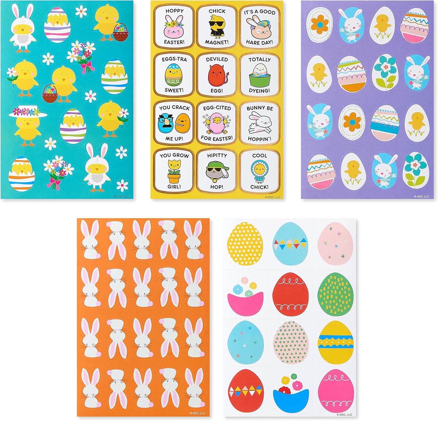 American Greetings Easter Stickers for Kids, Easter Eggs and Bunnies (316-Count)