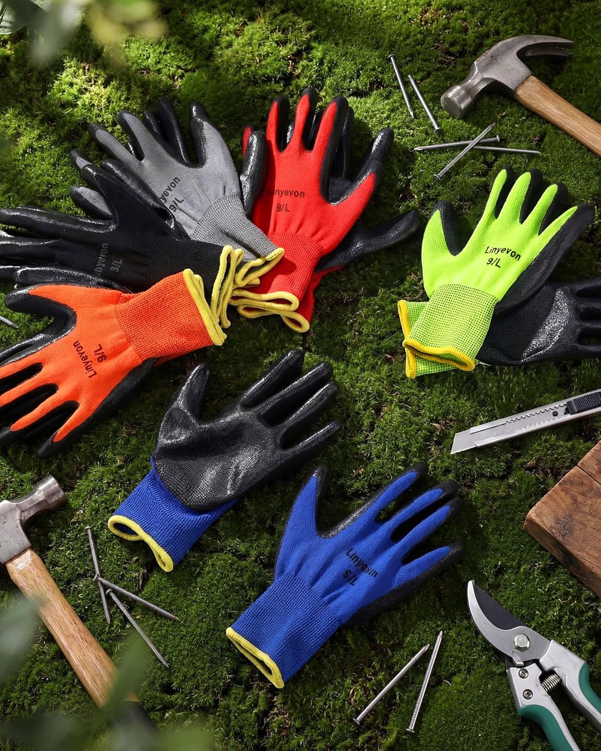 Maxcheck Pairs PU Coated Work Gloves Bulk, Reusable Rubber Safety Gloves for Men Women Work Warehouse, Mechanic, Woodworking