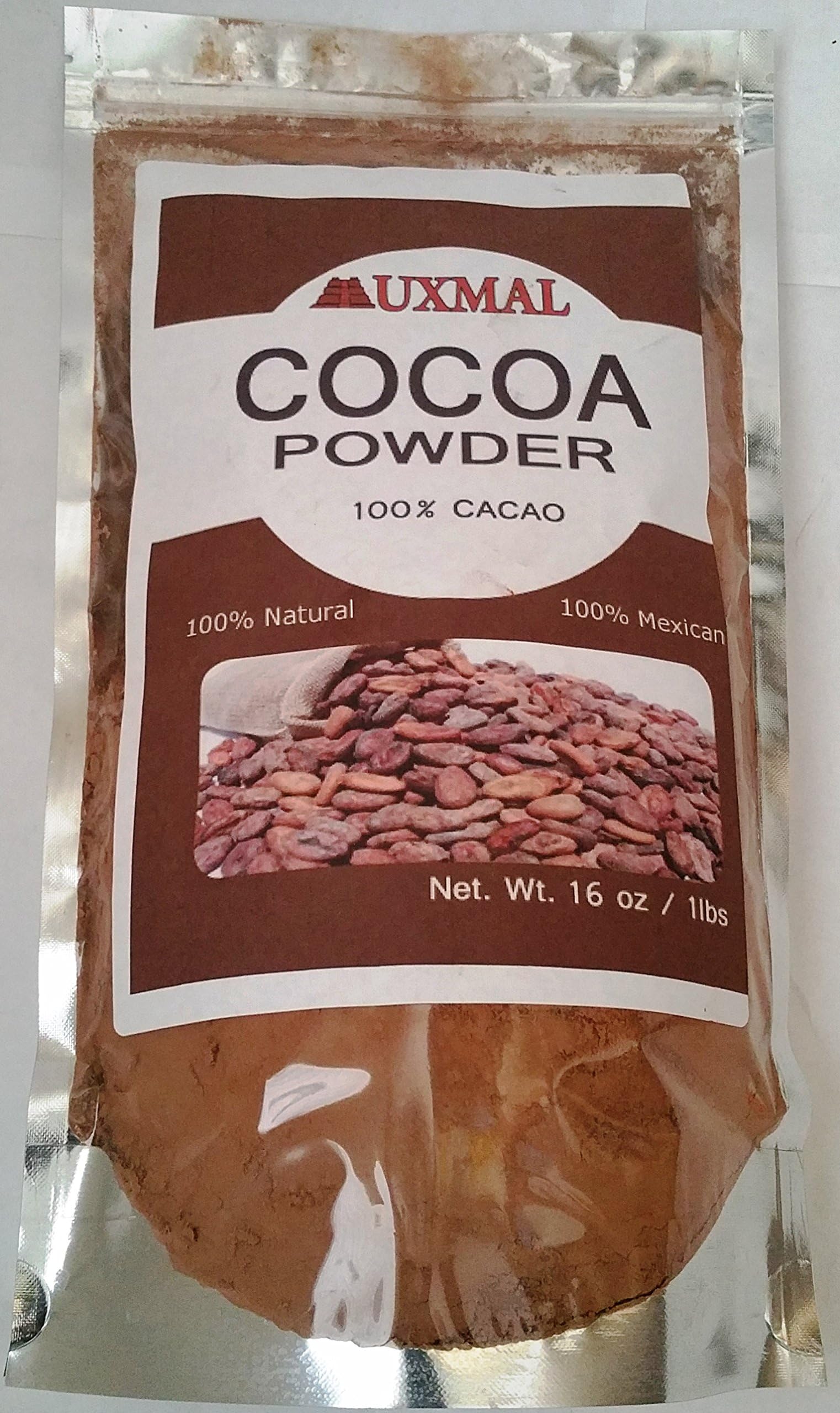 Uxmal Cocoa Powder Mexican 100% Cacao 1lbs Bag Raw Unsweetened Natural