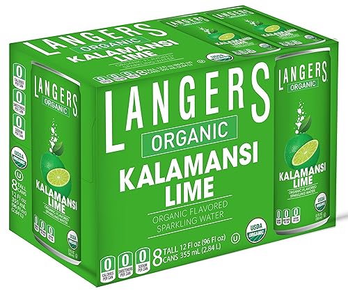 Miniatura 6 de Langers Agua gasificada con sabor orgánico, naranja sangre, 12 onzas (paquete de 8)
