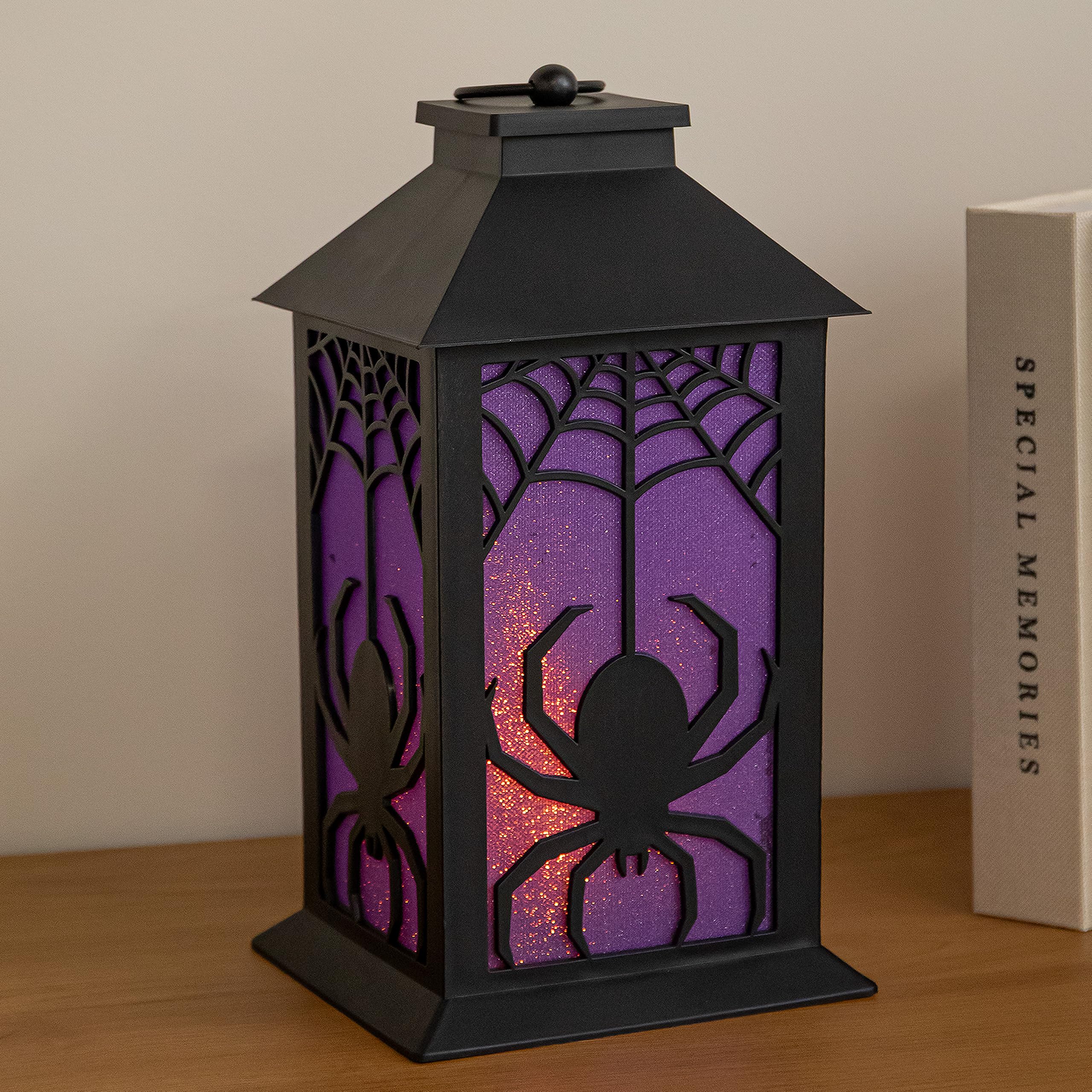 Rackhams Light 32Cm Battery Powered Up Spider Halloween Lantern With Leds