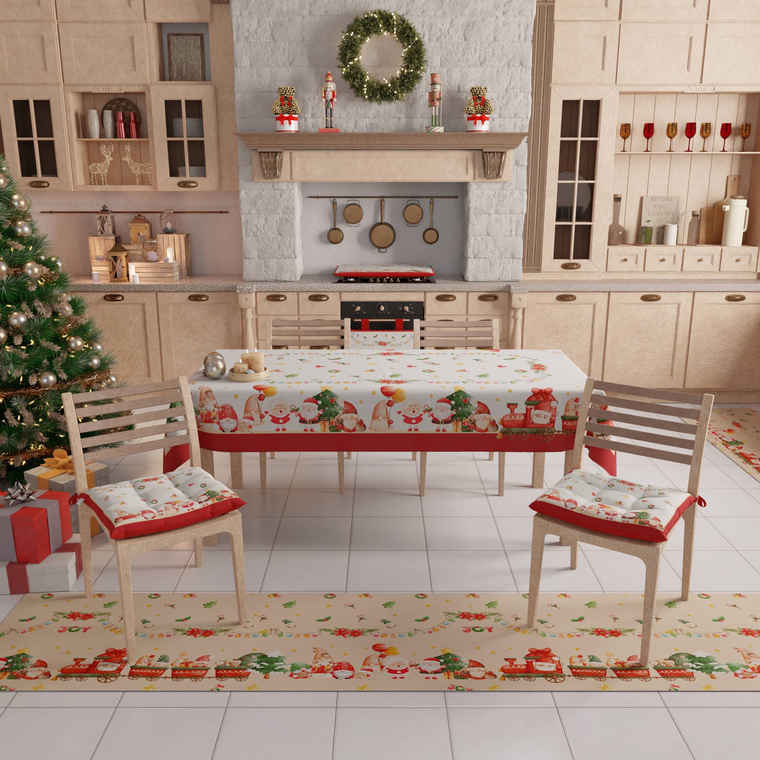 PETTI Artigiani Italiani, Christmas Kitchen Rug, Christmas Kitchen Runner, Non-Slip and Washable Christmas Kitchen Rug - Image 3