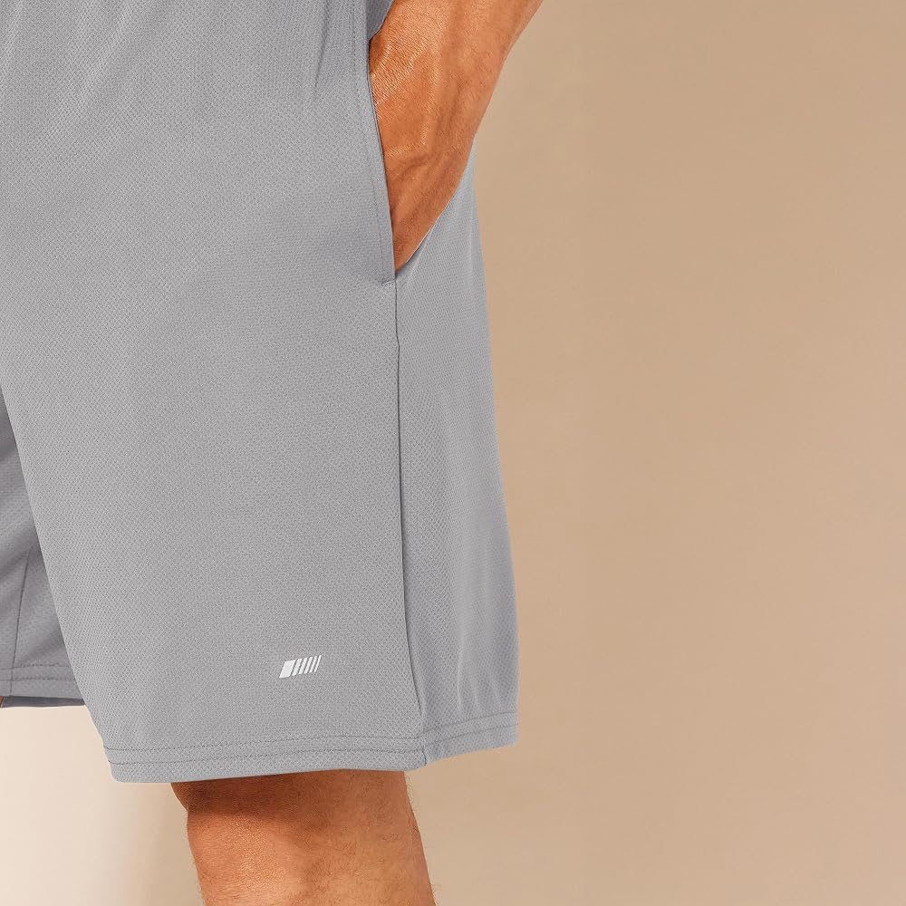 Amazon Essentials Men's Athletic Basketball Gym,Performance Tech Loose-Fit Training Shorts, Pack of 2